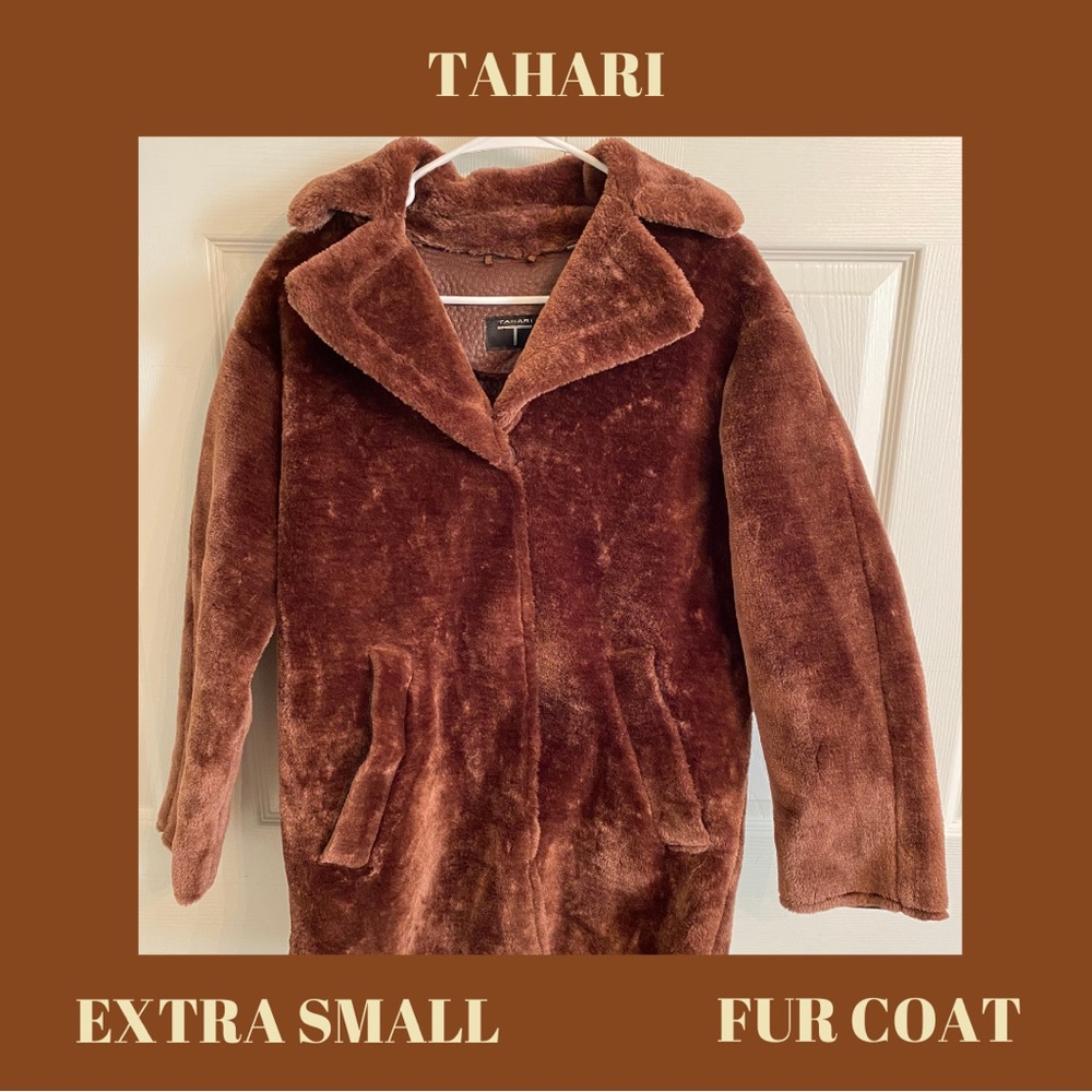 Tahari Brown Fur Coat